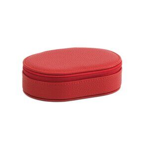 BROUK AND CO Red Leah Oval Travel Jewelry Case